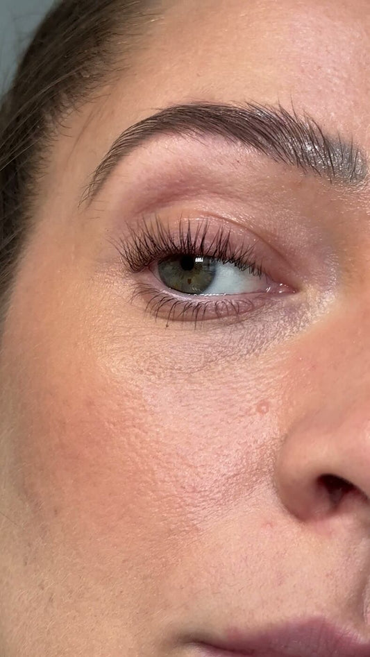 Week 12 lashes, natural, no mascara, video still, April 2026